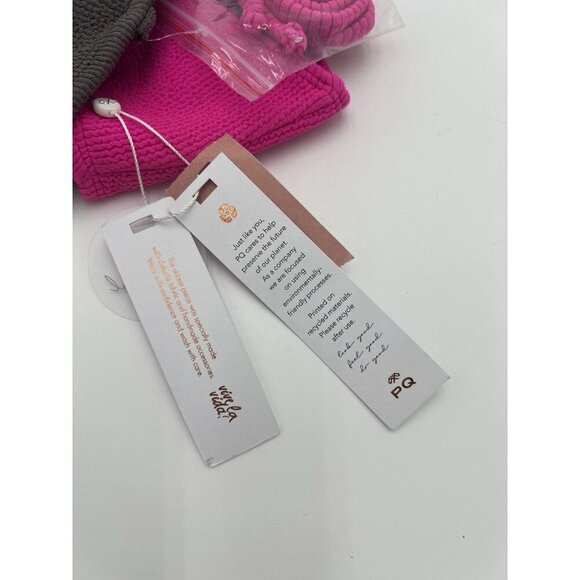 NWT Pilyq Womens Acai Reef Bandeau Bikini Top Hot Pink Gray Halter Option - Picture 7 of 7